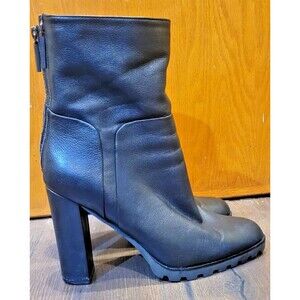 ALDO Women's Boots Size 9 Chunky High Heel Platform Black Leather Booties Witchy